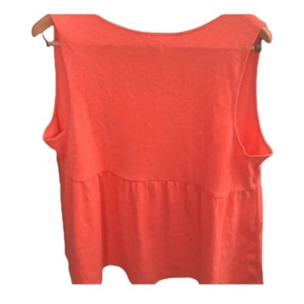 Terra & Sky Coral Peplum Tank Top Comfy Summer Shirt Women's Plus 4X (28W-30W) - Picture 2 of 5